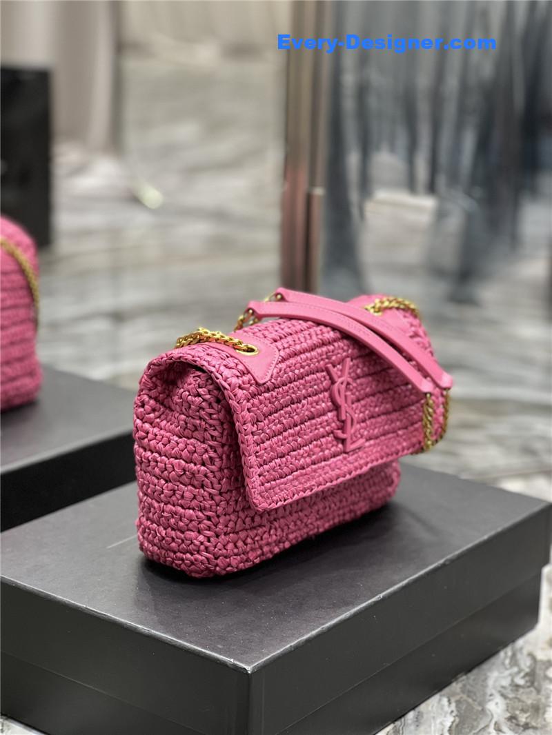 ysl niki raffia bag small
