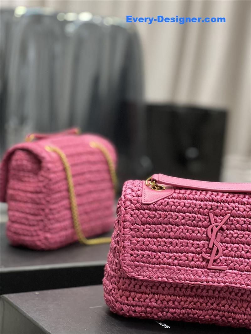 ysl niki raffia bag small