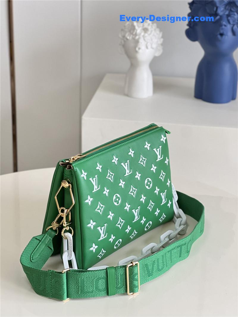louis vuitton lv coussin bag small green