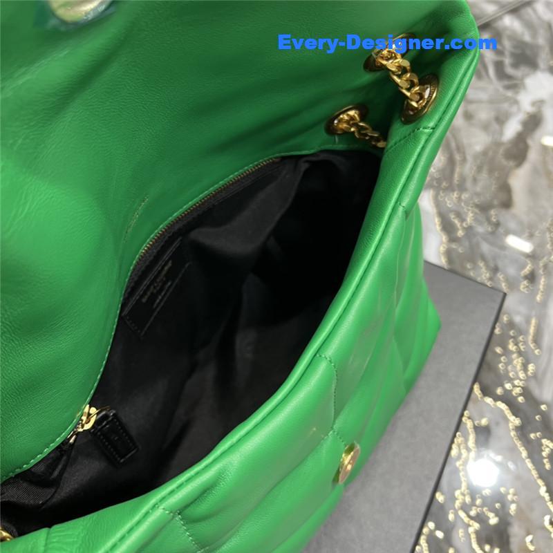 Y51 loulou puffer green sheepskin bag