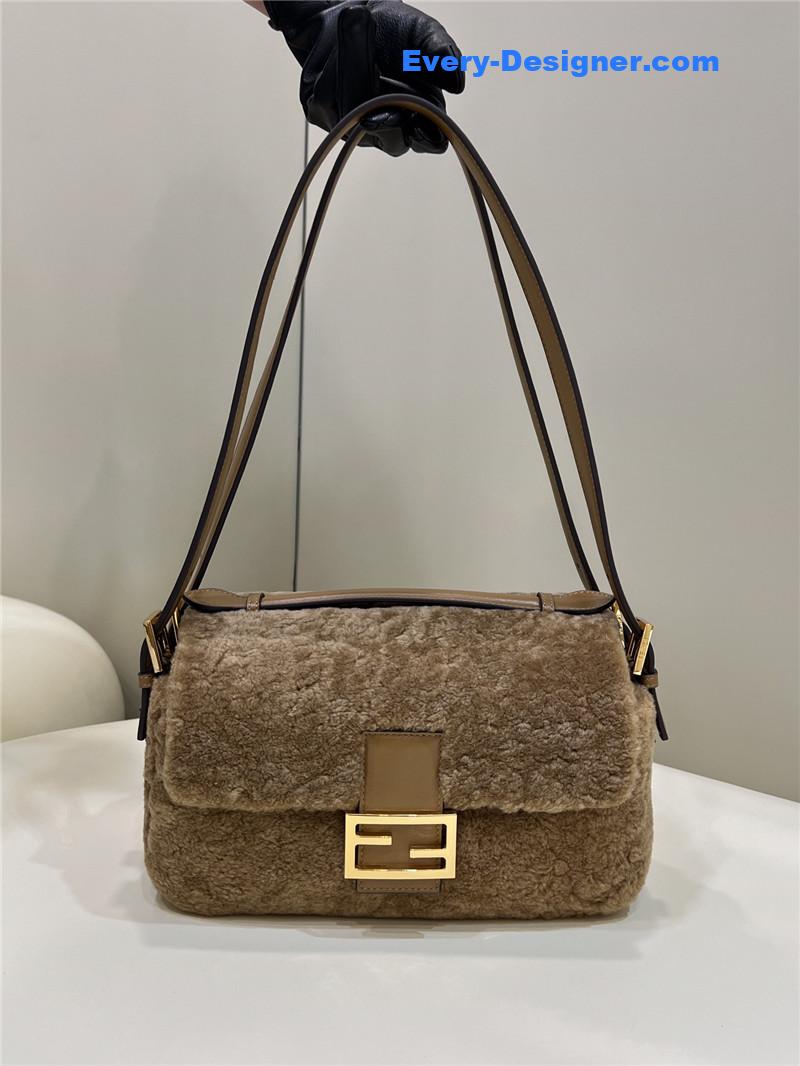 fendi lambswool baguette bag
