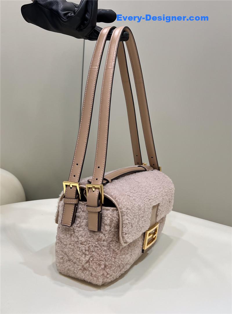 fendi lambswool baguette bag