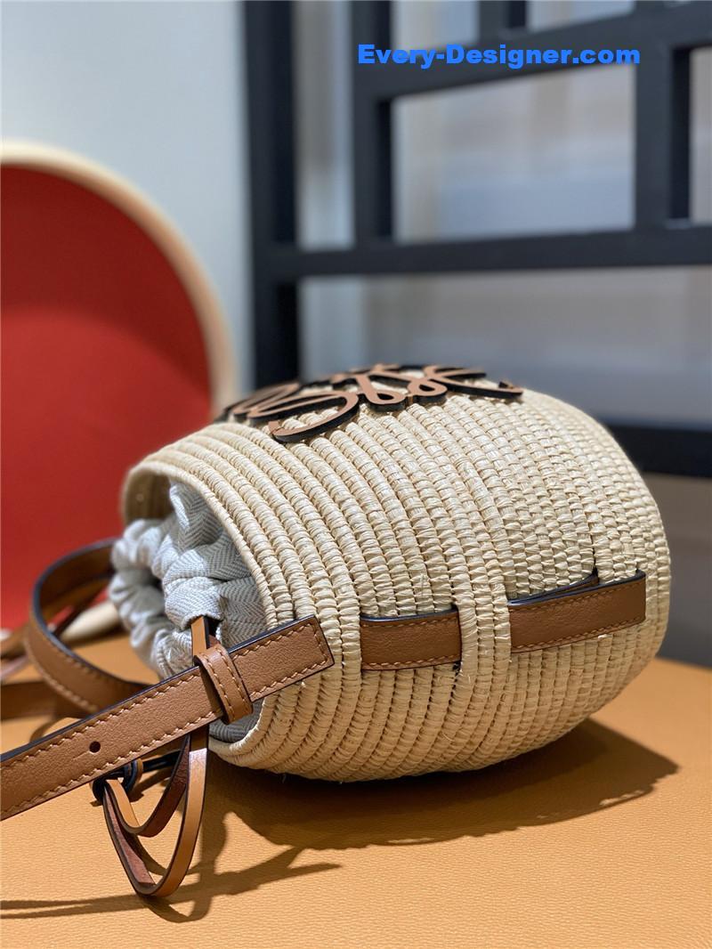loewe woven straw basket bag