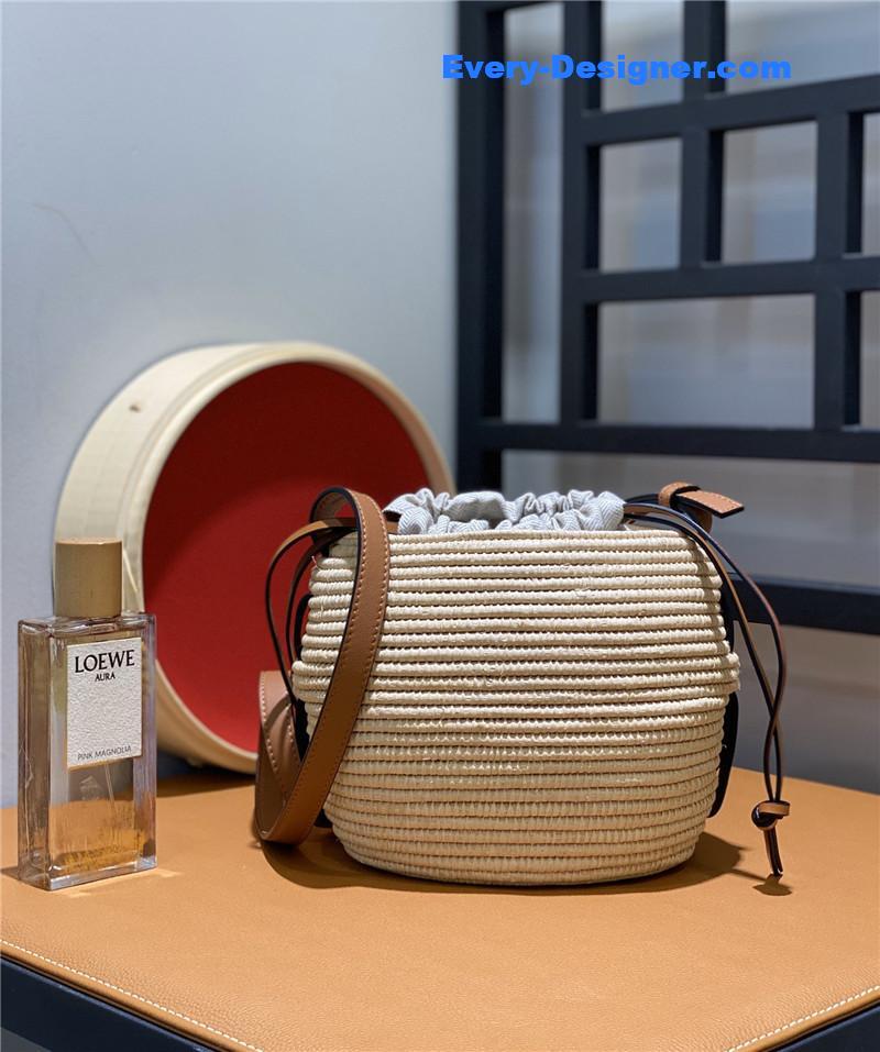 loewe woven straw basket bag