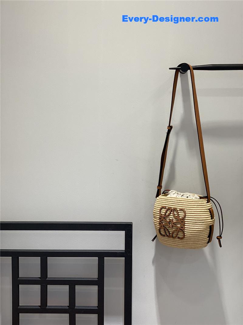 loewe woven straw basket bag