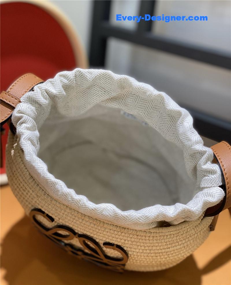 loewe woven straw basket bag