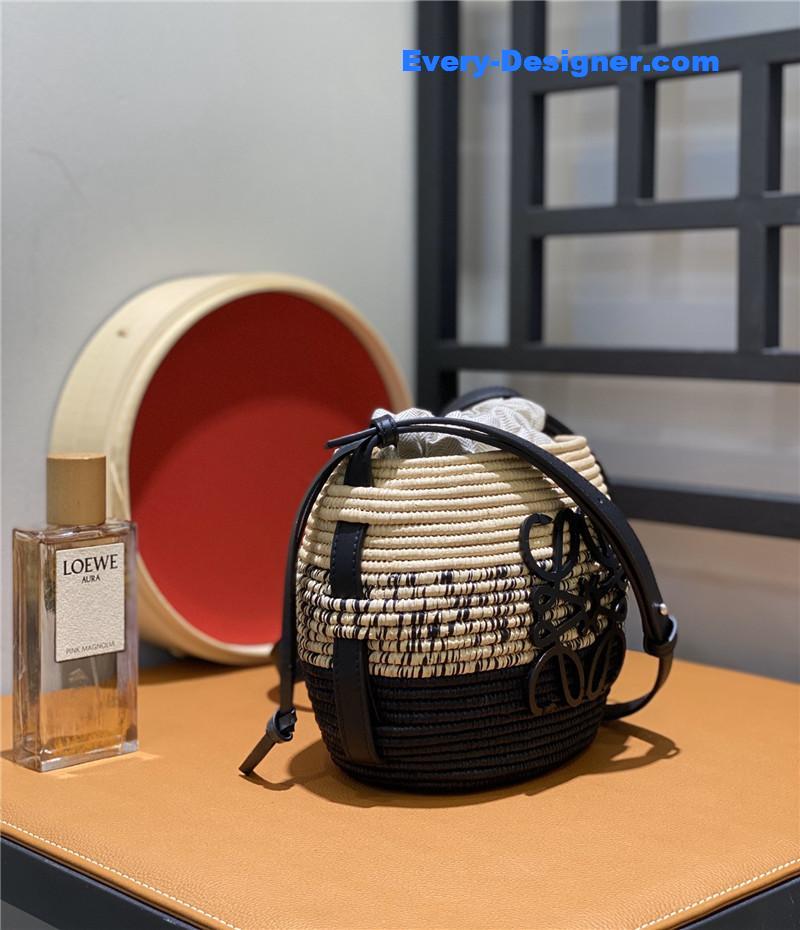 loewe woven straw basket bag