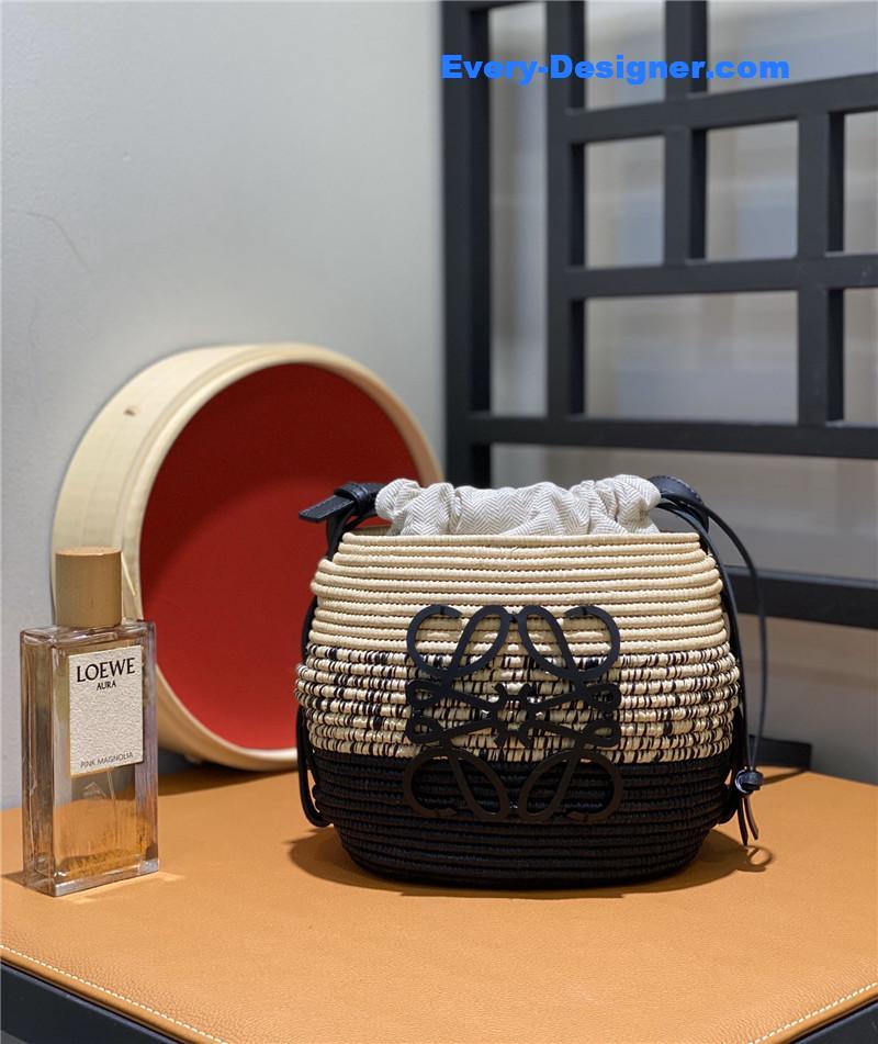 loewe woven straw basket bag