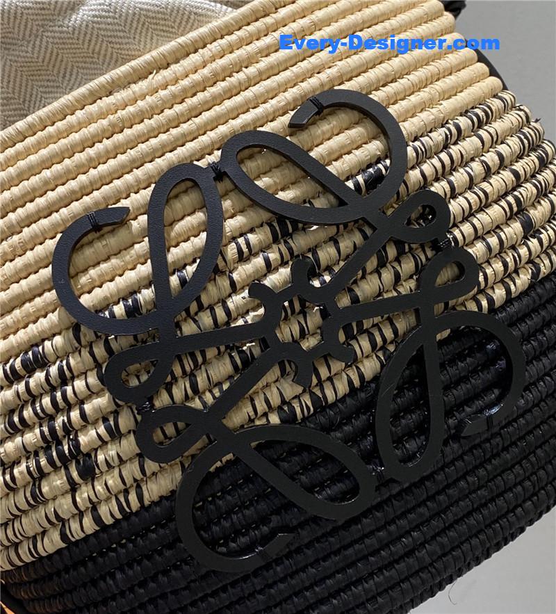 loewe woven straw basket bag