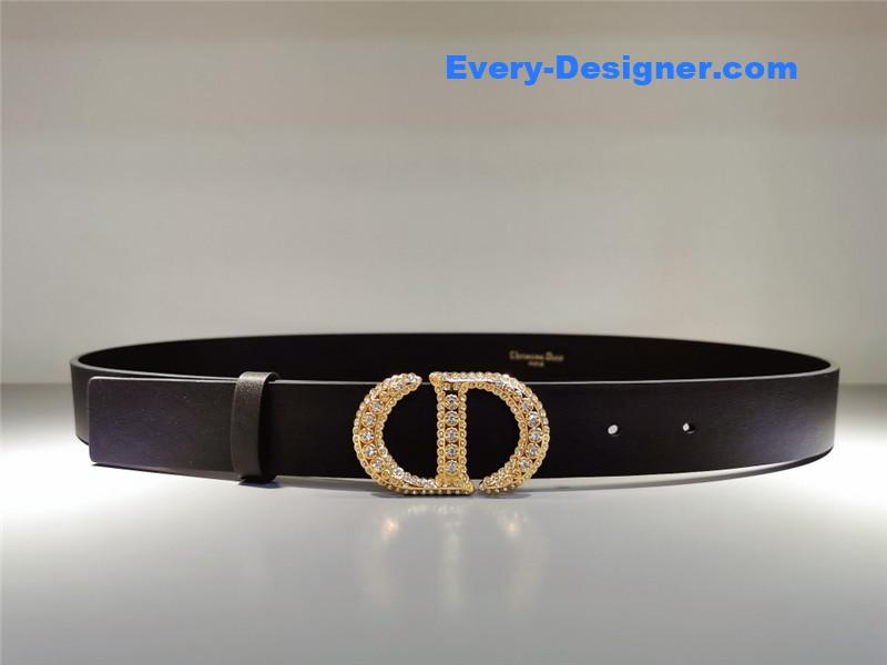 dior CD black leather belt