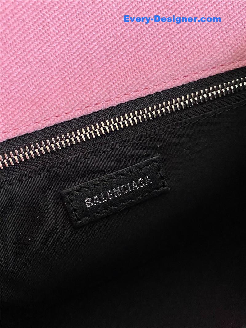 Ba1en*iaga denim hourglass bag pink