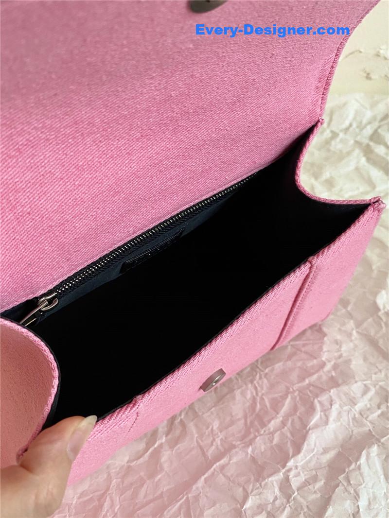 Ba1en*iaga denim hourglass bag pink