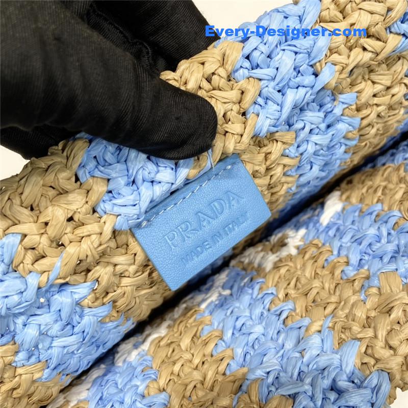 prada raffia tote bag