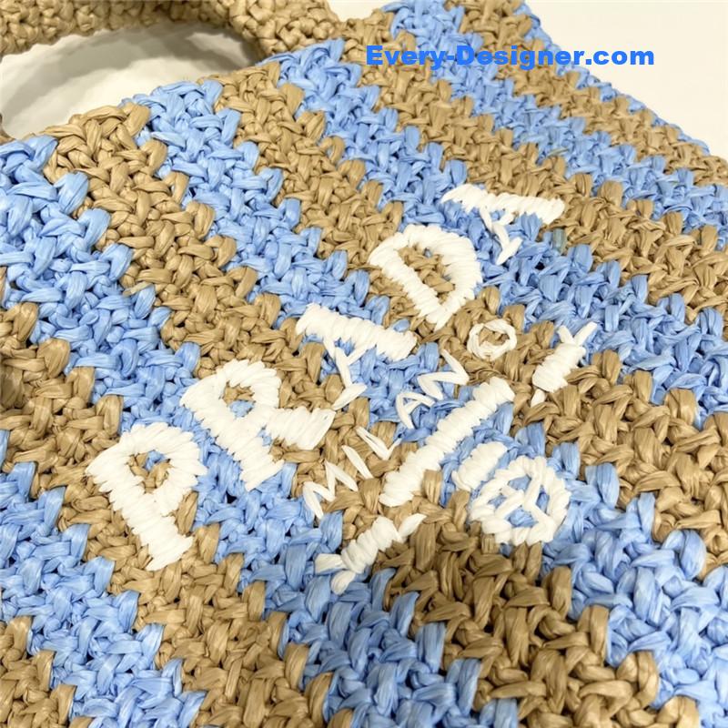 prada raffia tote bag