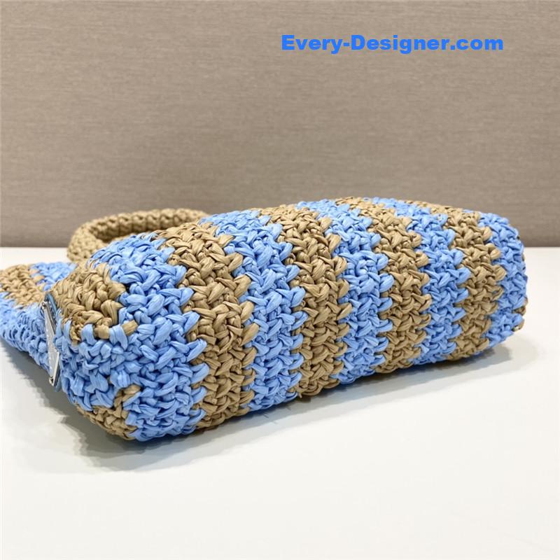 prada raffia tote bag