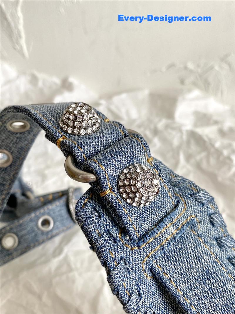 Ba1en*iaga le cagole denim motorcycle bag