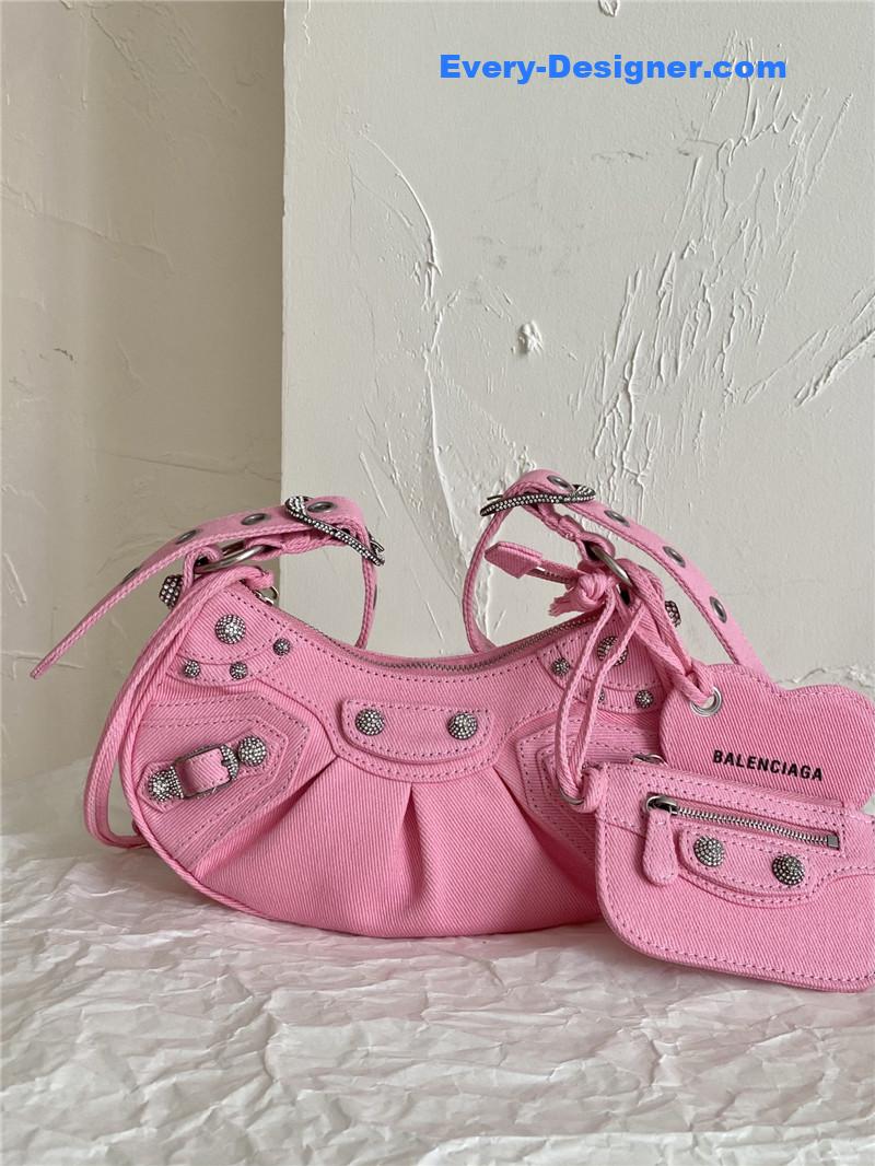 balenciaga le cagole denim motorcycle bag