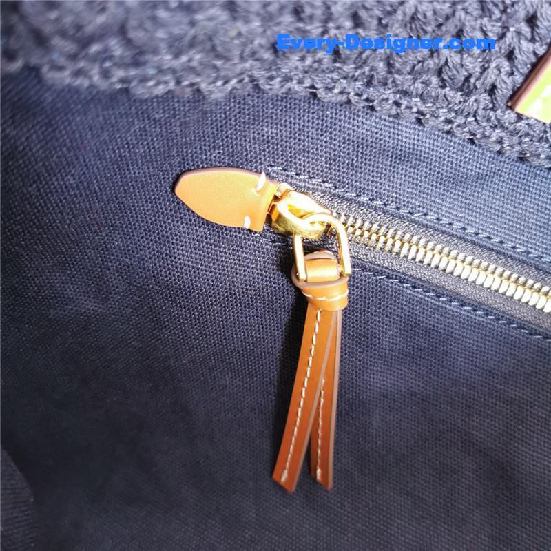 M1um1u straw woven cotton tote bag