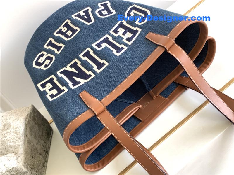 Ce1i*e blue denim canvas couffin bag