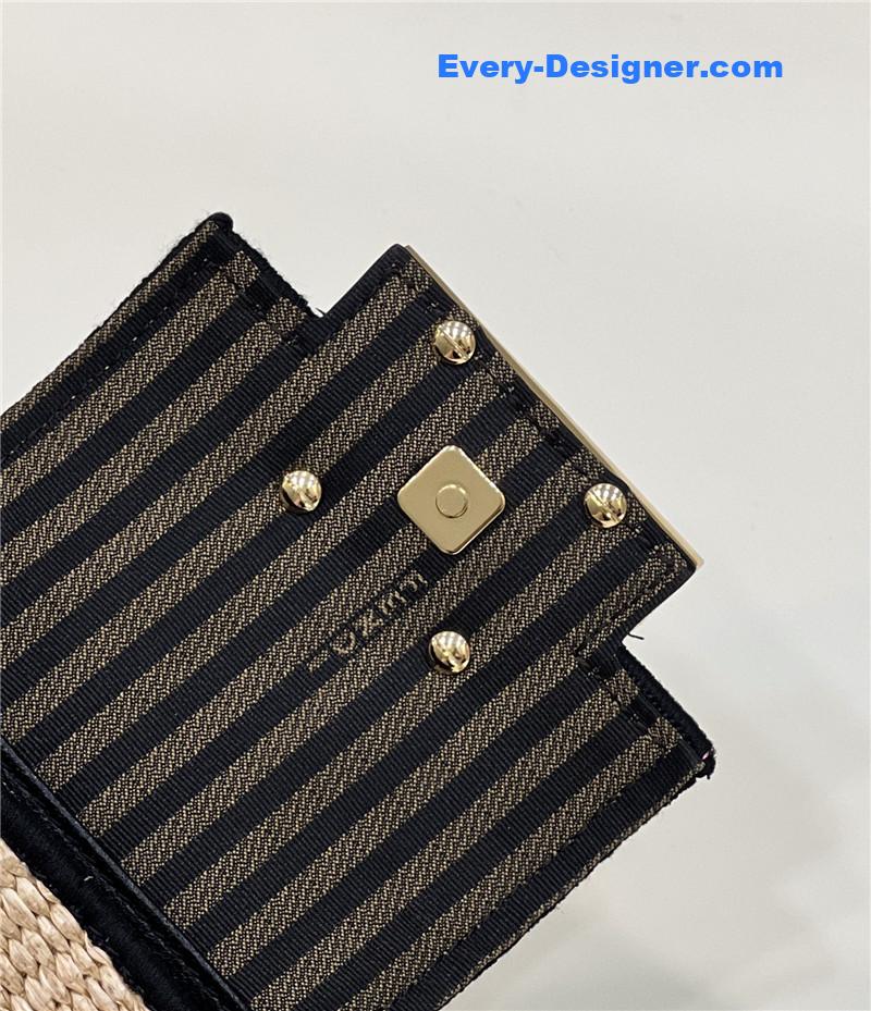 F**di nano baguette raffia charm mini bag