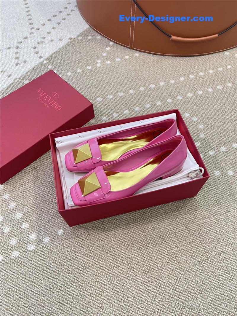 Va1e*ntin0 ballet flats in studded patent leather
