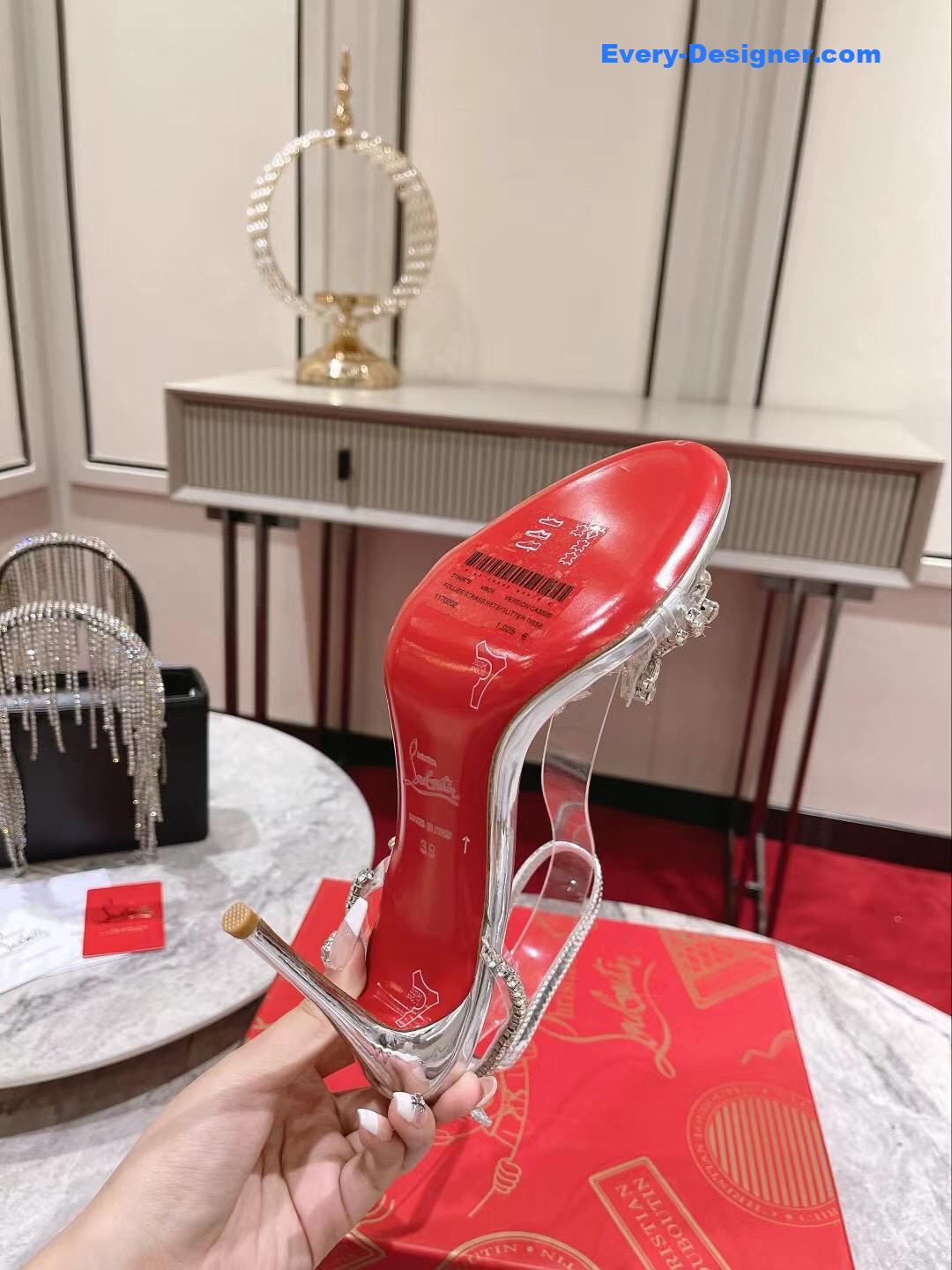 Chr1st1an louboutin crystal chain sandals