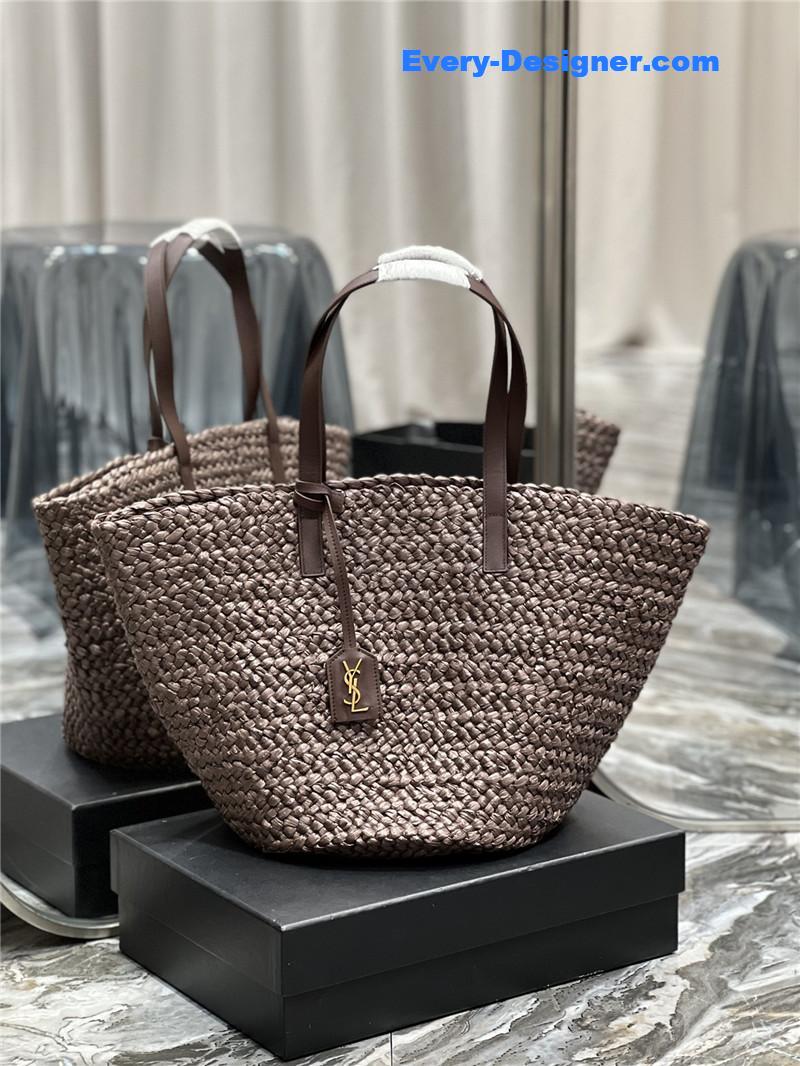 ysl panier raffia tote bag