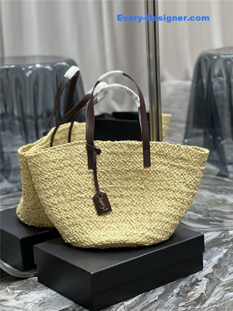 ysl panier raffia tote bag