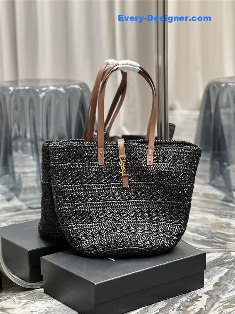 ysl panier raffia tote bag