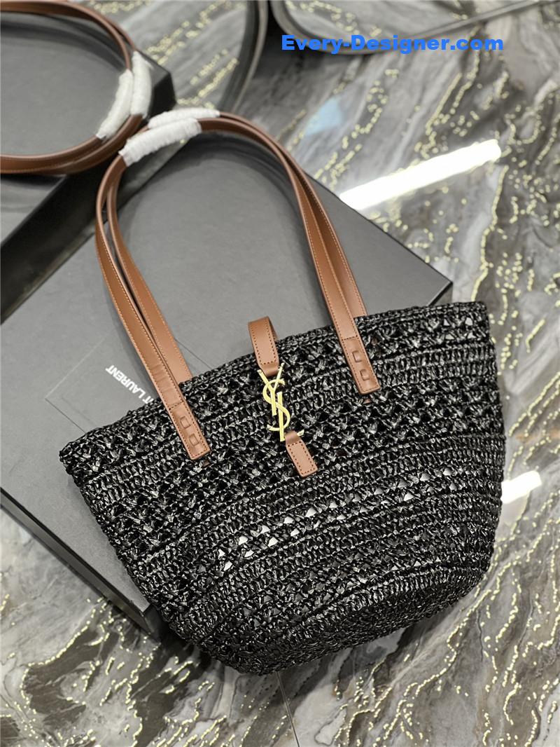 ysl panier raffia tote bag