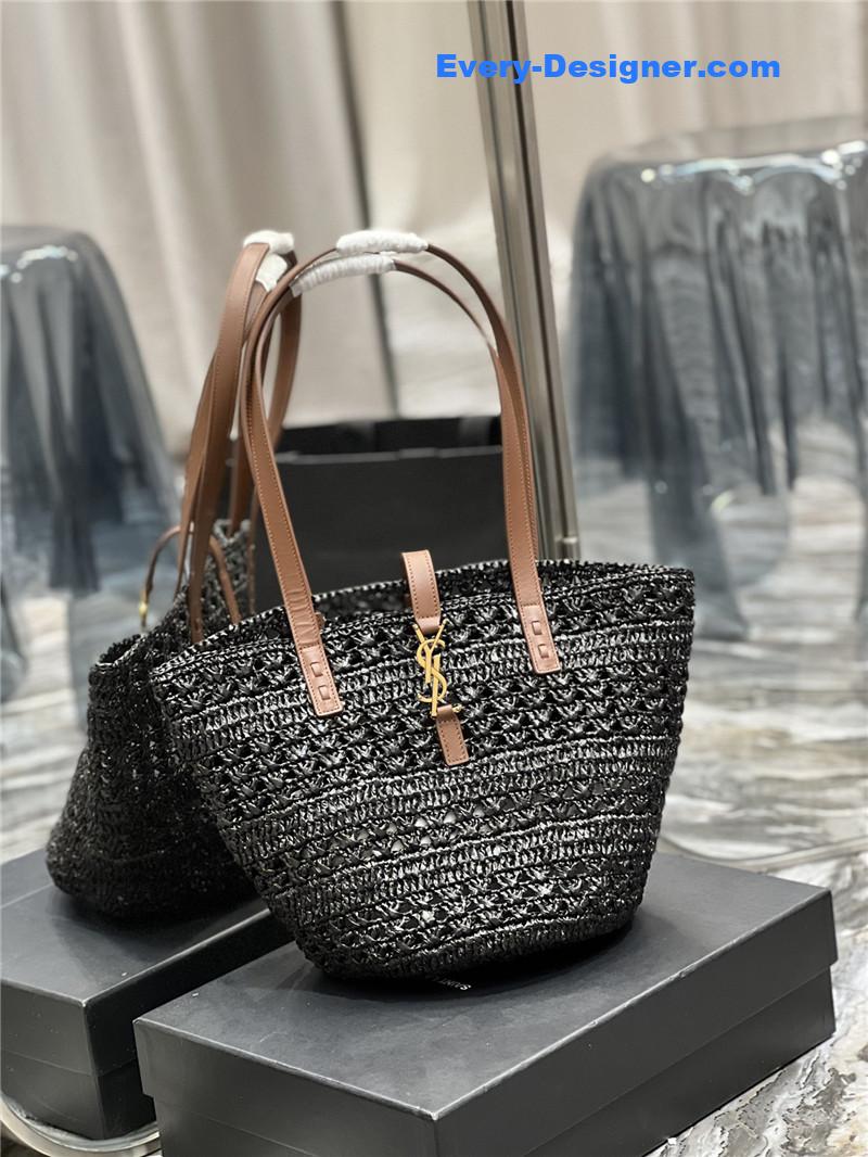 ysl panier raffia tote bag