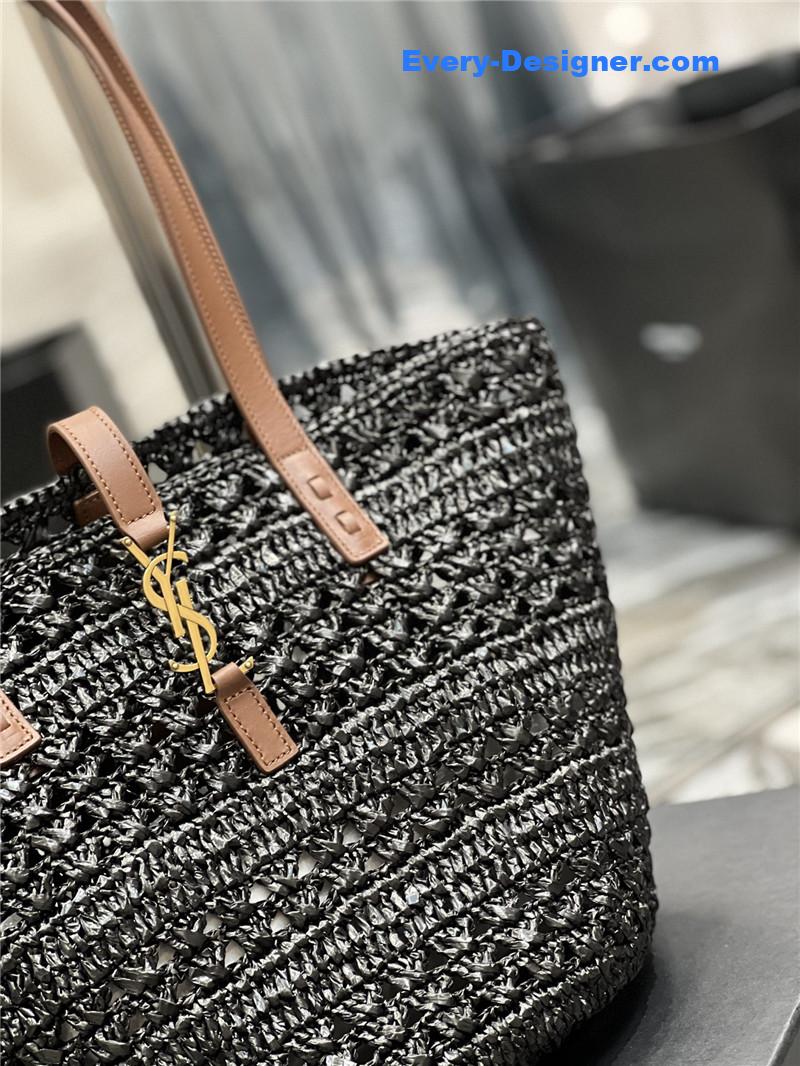 ysl panier raffia tote bag