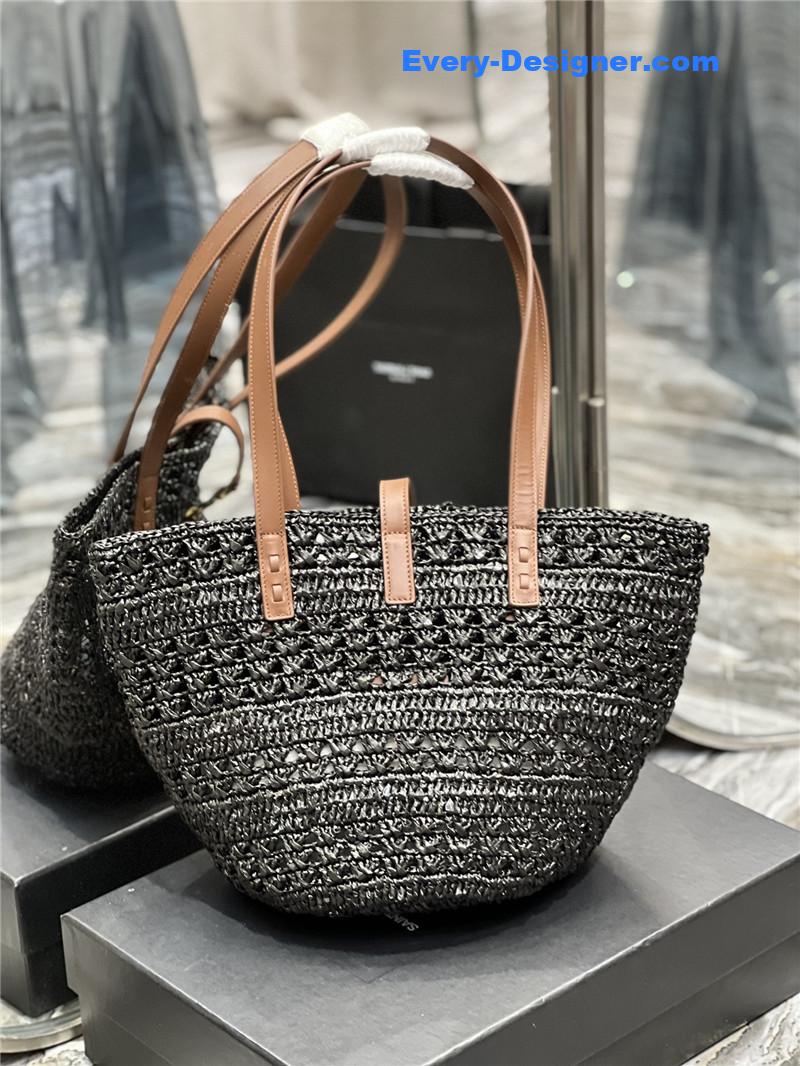 ysl panier raffia tote bag