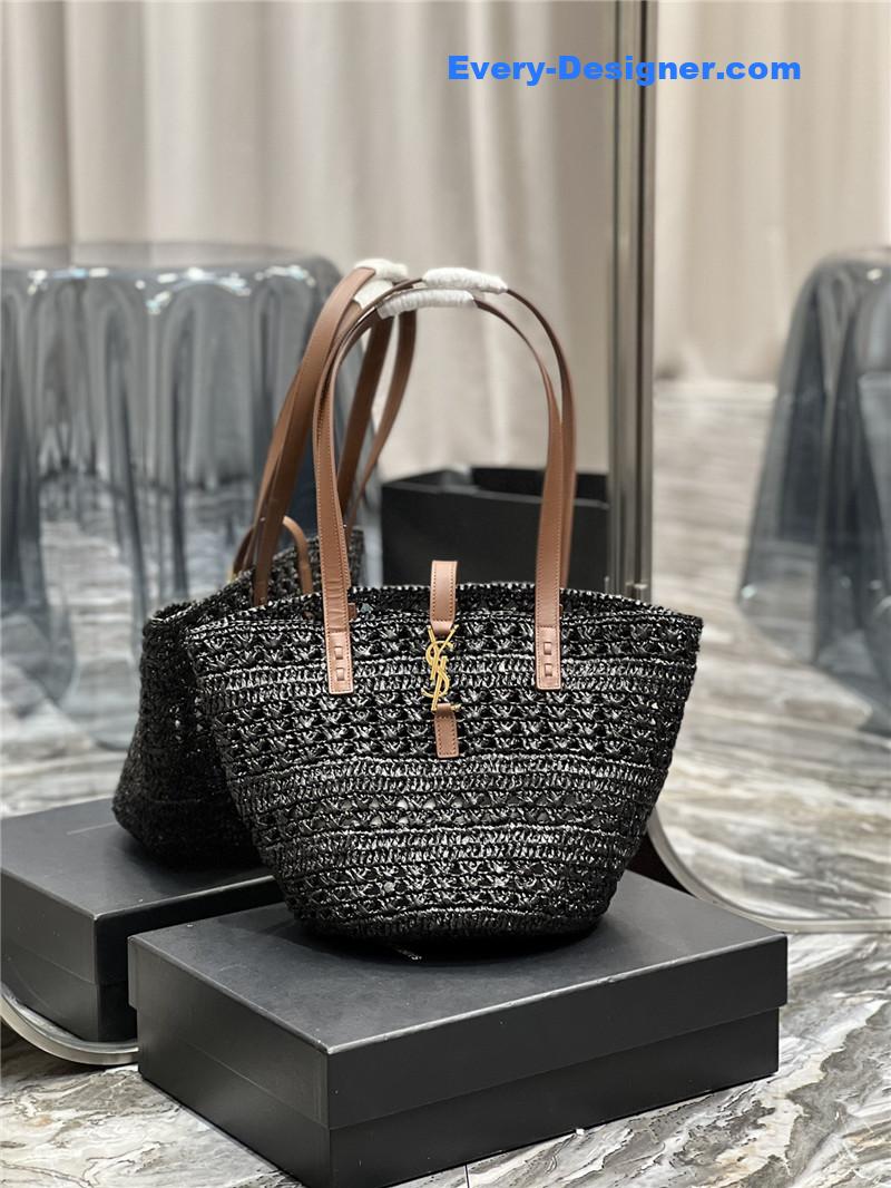 ysl panier raffia tote bag