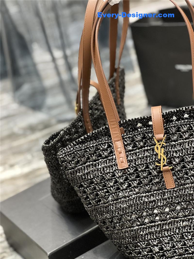 ysl panier raffia tote bag