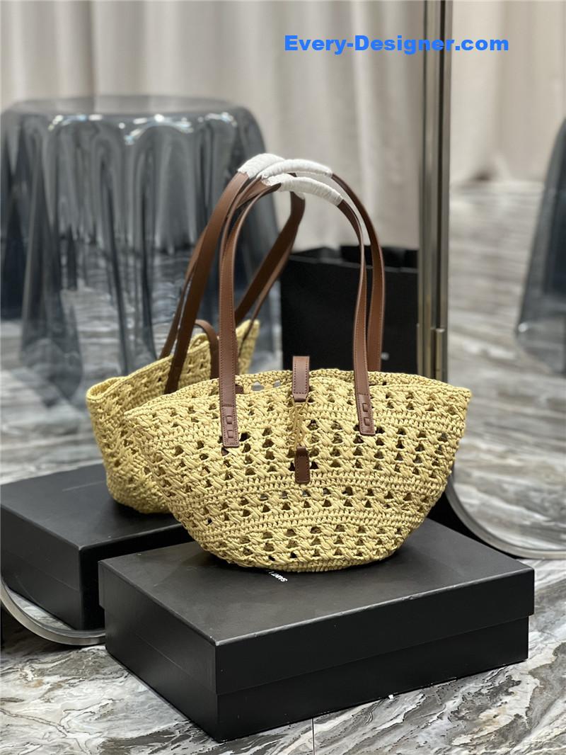 ysl panier raffia tote bag