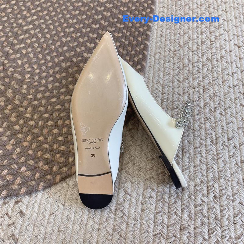 J1m*y Ch00 rhinestone slide sandals