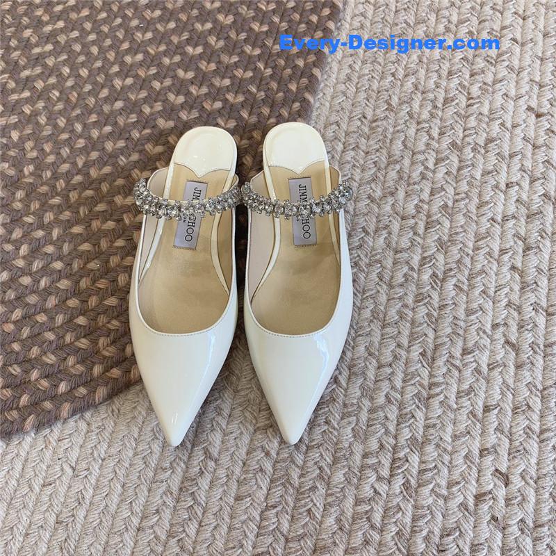 J1m*y Ch00 rhinestone slide sandals