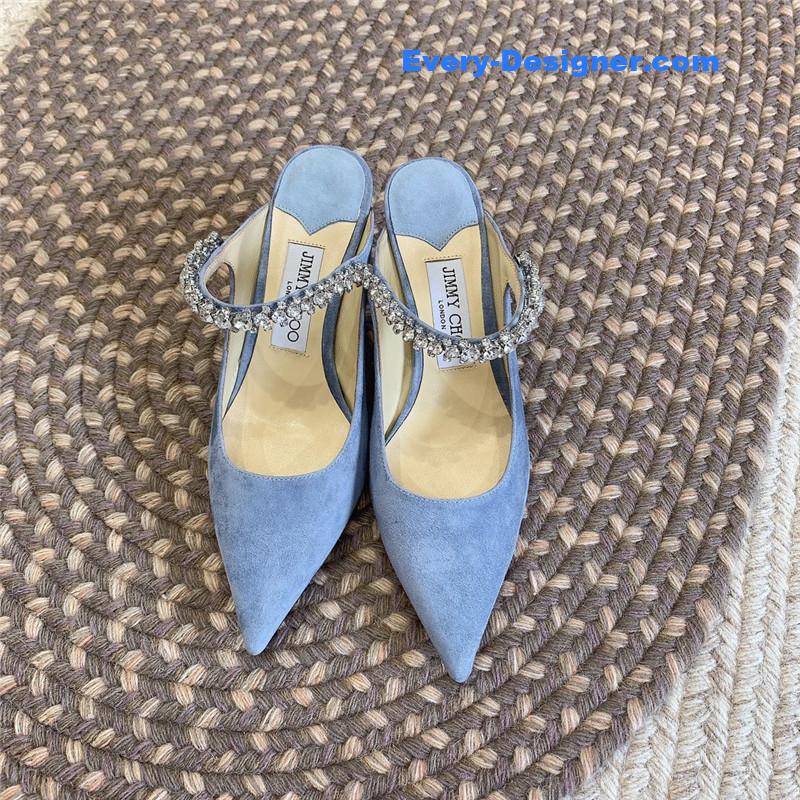 J1m*y Ch00 rhinestone slide sandals