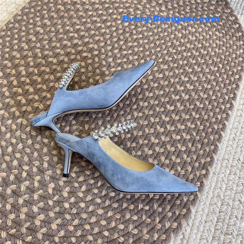 J1m*y Ch00 rhinestone slide sandals