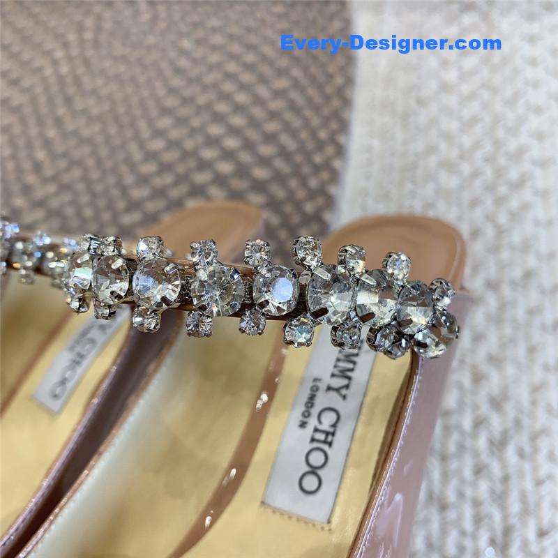 J1m*y Ch00 rhinestone slide sandals