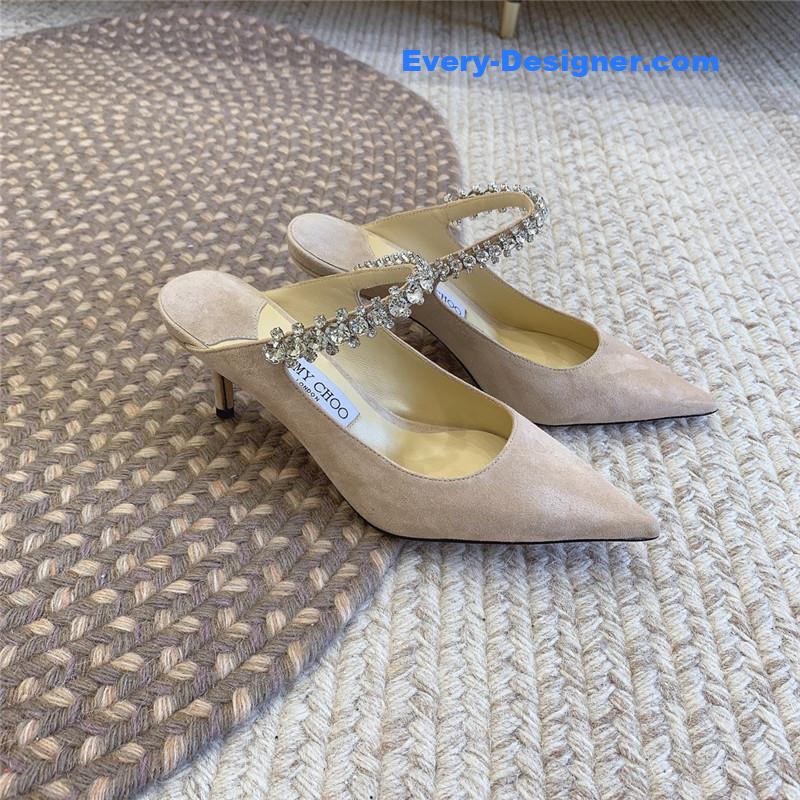 Jimmy Choo Rhinestone Slide Sandals