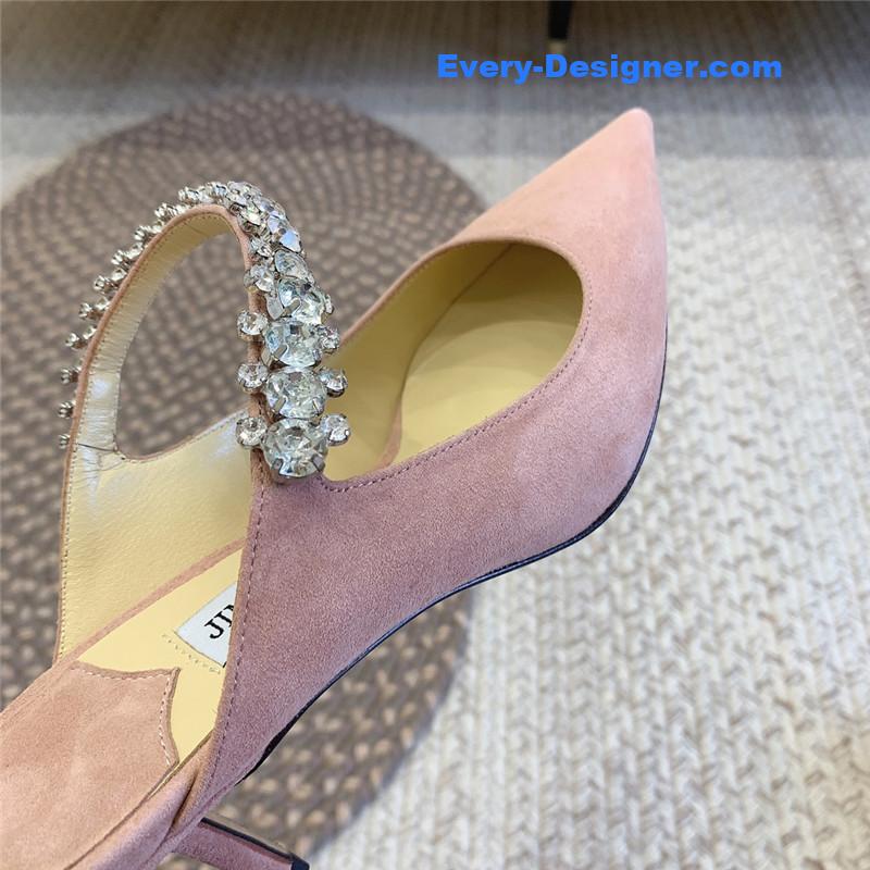 J1m*y Ch00 rhinestone slide sandals