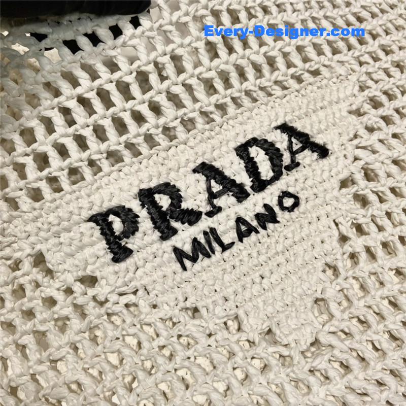 Pra*a raffia tote bag white