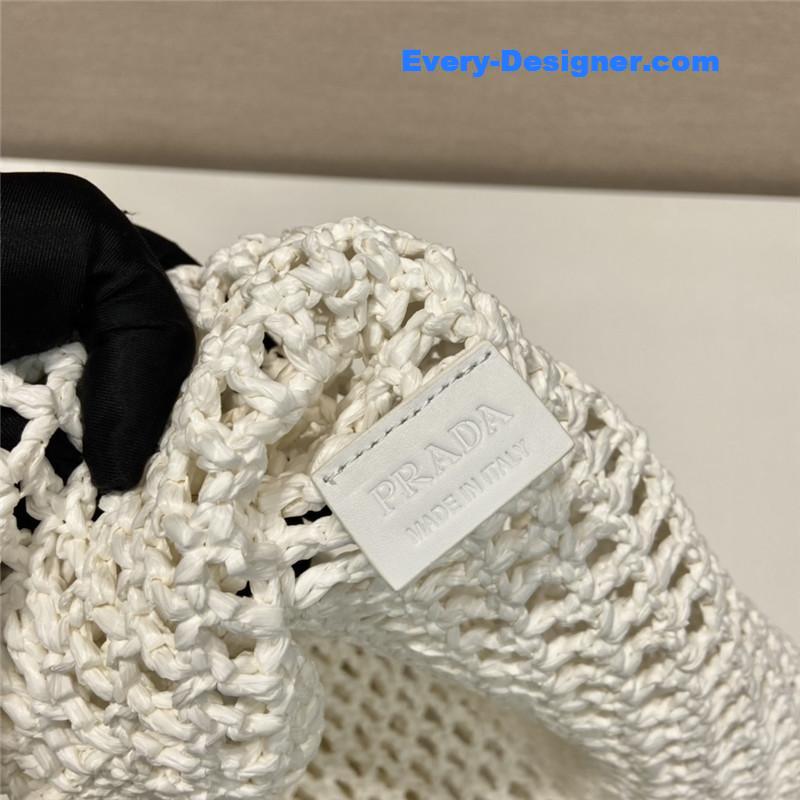 Pra*a raffia tote bag white