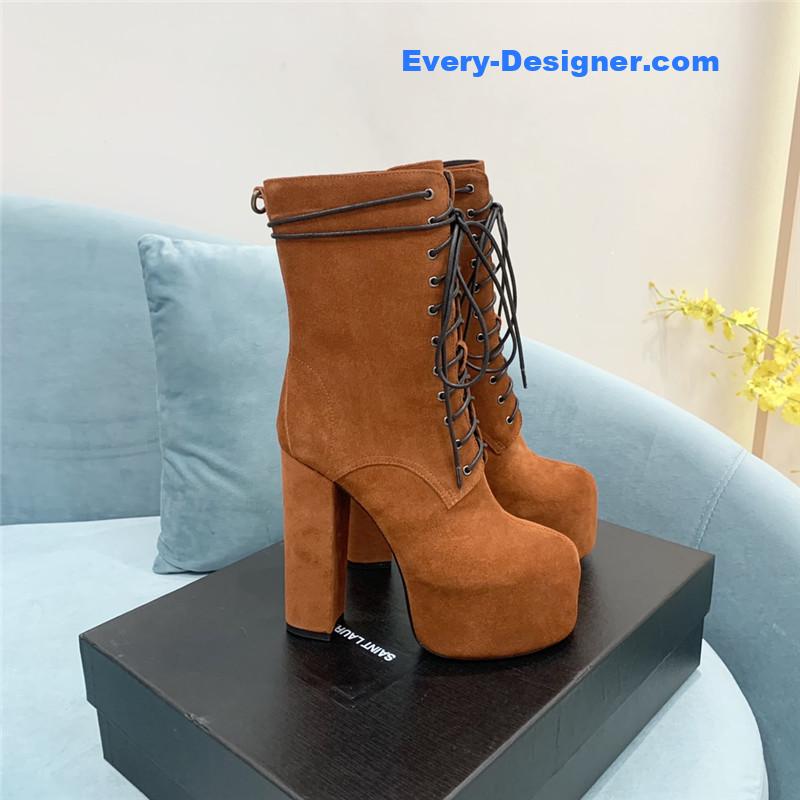 ysl thick sole waterproof platform boots