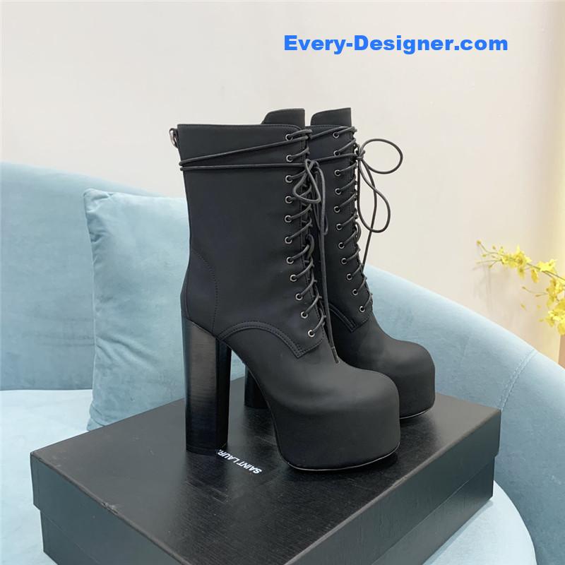 ysl thick sole waterproof platform boots