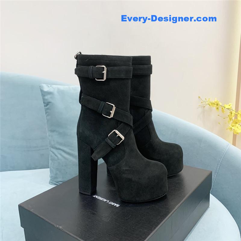 ysl thick sole waterproof platform boots
