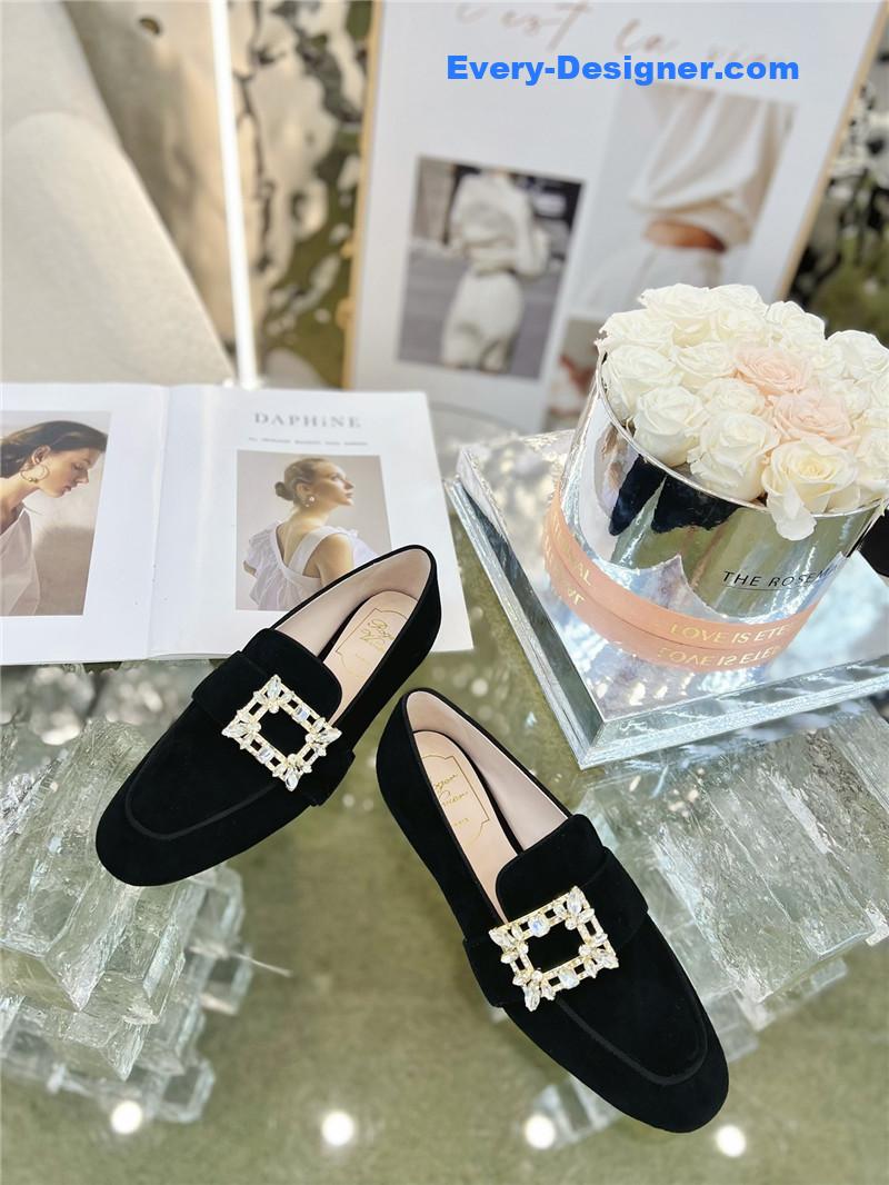 Roger vivier diamond buckle loafers