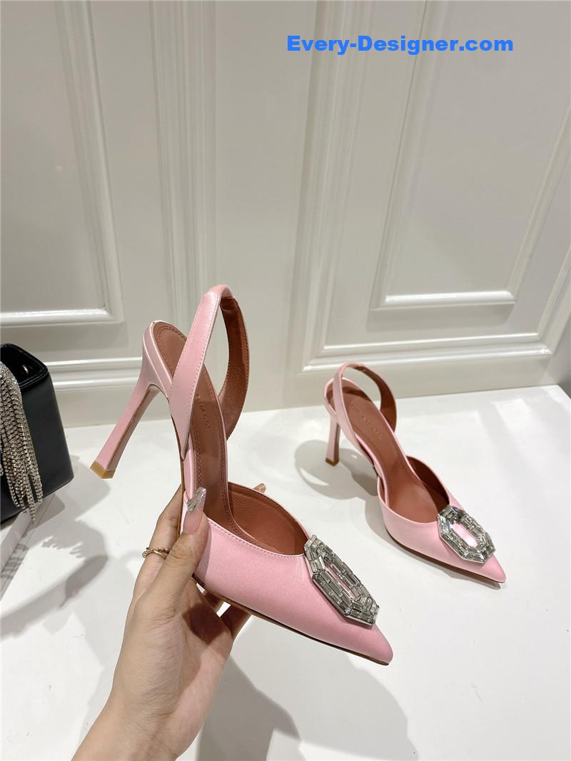 AMINA MUADDI high-end rhinestone original buckle pumps